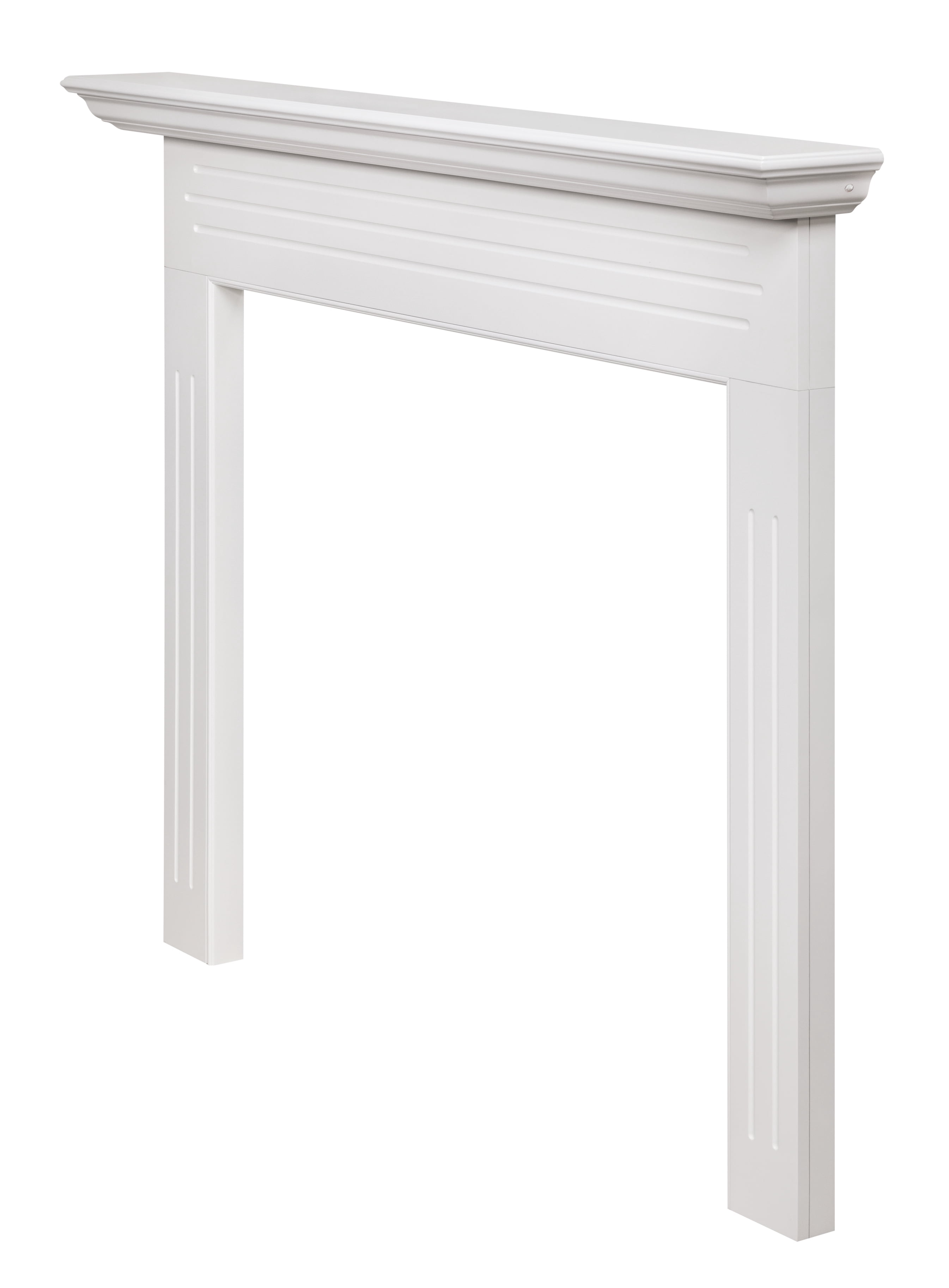 Pearl Mantels Newport Furniture For Your Fireplace, Premium White MDF Mantel Surround, Crisp White Paint, Interior Opening 48"W x 40"H