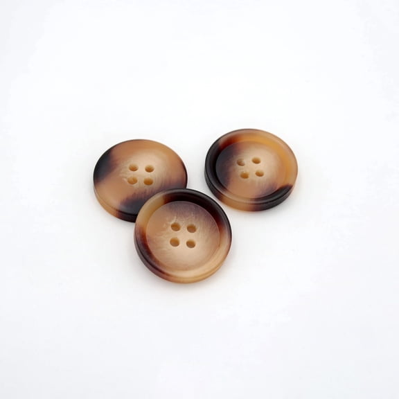 20/Set Resin Button Clothes Sewing Snaps Blazer Shirts 4 Holes Buttons (18mm, Brown)