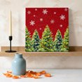 thumbnail image 3 of Ships Next Day Canvas Wall Art 16"x16", Christmas Tree Wood Framed Canvas Print Painting, Red Green Winter Snowflake Ready to Hang Picture Wall Decor for Home Bedroom Kitchen Office, 3 of 9