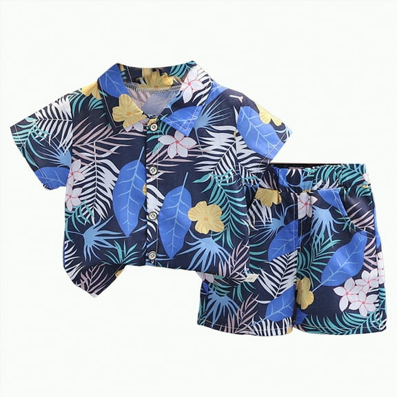 Boy Baby Clothes Boys' Shorts Set Outfits Spring Summer Cotton Button Print Short-sleeved Sports 0 3 6 12 18 24 Months T-shirt Tops Shorts School Wear T Shirt 2-Piece