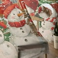 thumbnail image 5 of Grey Snowman Christmas Semi Sheer Curtains 63 Inch Length 2 Panels Set, Farmhouse Tree Xmas Sheer Kitchen Curtain Privacy Voile Window Curtain for Living Room Bedroom Rod Pocket Drapes, 5 of 7