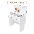 thumbnail image 4 of Leumius Makeup Vanity Desk with Mirror and Lights,Flip Top Dressing Table with 2 Drawers & Adjustable 3 Color Lighting Brightness for Bedroom Storage Cabinet,White, 4 of 10