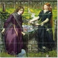 thumbnail image 1 of Ceramic Tile Mural-Dante Gabriel Rossetti Mythology Tile Mural Traditional Home Renovate. 17" w x 17" h using (16) 4.25 x 4.25 ceramic tiles, 1 of 3