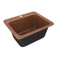 thumbnail image 6 of Manisa Drop-in Handmade Copper 18 in. 1-Hole Single Bowl Kitchen Sink in Hammered Antique Copper, 6 of 8