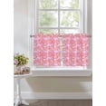 thumbnail image 4 of Desert Camel 2 Panel Kitchen Curtains for Small Windows, Vintage Sand Camel Leaves Flower Pattern Pink Bathroom Tier Curtain, Short Window Treatment for Bedroom/Living Room 55"x24", 4 of 6