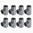thumbnail image 1 of Uxcell 8Pcs 3/4" Tee 3 Vías Conectores de Tubo, Accesorios de Esquina para Estructura de Soporte de Estante, Gris, 1 of 6