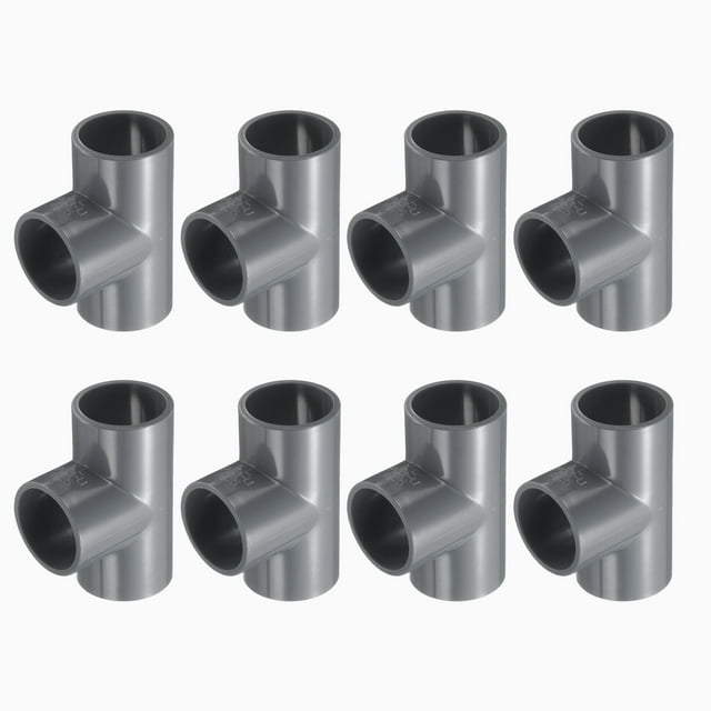Uxcell 8Pcs 3/4" Tee 3 Vías Conectores de Tubo, Accesorios de Esquina para Estructura de Soporte de Estante, Gris
