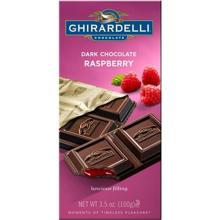 Ghirardelli Chocolate Dark & Raspberry Bar, 3.5 OZ