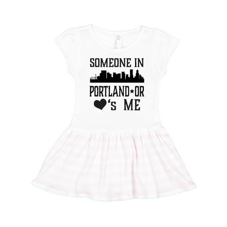 

Inktastic Portland Oregon Someone Loves Me Skyline Gift Toddler Girl Dress