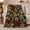 Cookie Christmas, variant on Green Christmas Village with Trees Snowflakes Houses and Moons, Festive Folk Art Style for Holiday Lovers, Warm Flannel Blanket for Living Room and Family Room, Christmas Gift, Home Decor