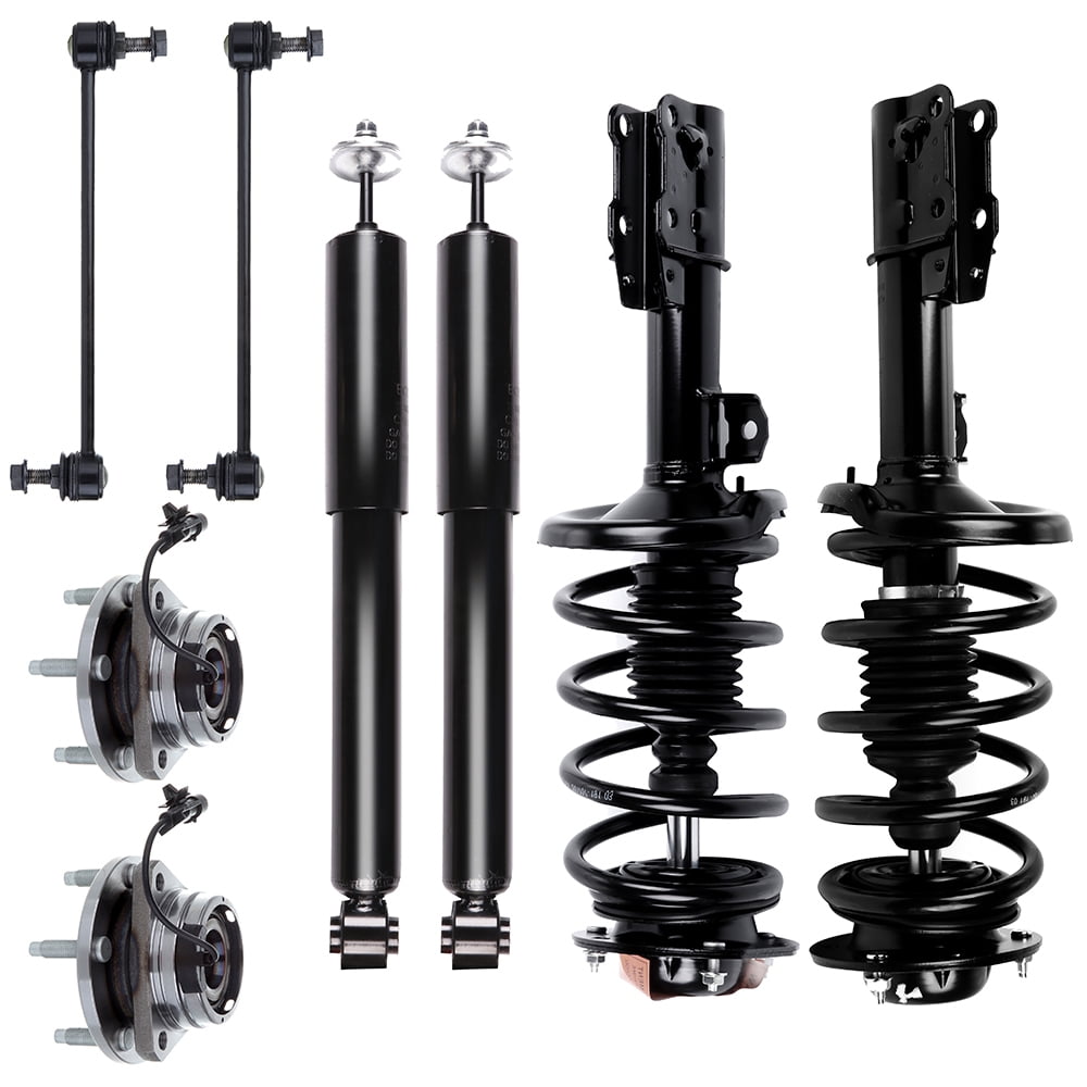 CCIYU Complete Suspension Kit compatible with 04 05 06 07 08 09 10 11 12 for Chevrolet for Malibu Includes Strut Spring Assembly, Rear Shock Absorber, Stabilizer Bar Link Kit, Wheel Hug