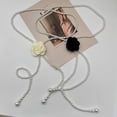 thumbnail image 6 of YooGuoGuo Camellia Pearl Fragrant Wind Waist Chain Black and White Flower Belt Dress Shirt Belt Waist Chain, 6 of 7