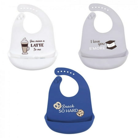 UPC: 0660168595987 | Hudson Baby Infant Boy Silicone Bibs 3pk You Mean A Latte One Size