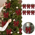 thumbnail image 2 of 6 Pcs Bows With Needles Xmas Velvet Bows Red Ribbon Wreath For Xmas Parties Indoor Outdoor DIY, 2 of 4