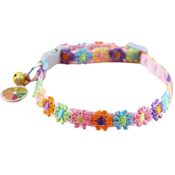 Colorful Lace Flower Collar for Cat Kitten Bell Collar Decorative Dog Collar Adjustable Pet Collar