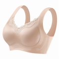 thumbnail image 4 of Njagoc3 Wireless Bras for Women V Neck Lace Floral Print Two Color Patching Fine Straps Everyday Bra, 4 of 6