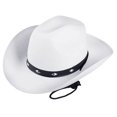 thumbnail image 2 of Sombrero de vaquero Sunnimix de fieltro Occidental con cuerda blanco, 2 of 8
