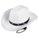 thumbnail image 2 of Sombrero de vaquero occidental, sombrero Fedora, sombreros con cordón, sombrero de copa de jazz, sombrero para el sol para Blanco, 2 of 8