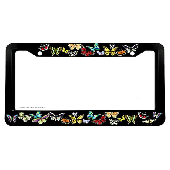 Butterfly Pattern Vintage Style Retro Outdoor Nature License Plate Frame