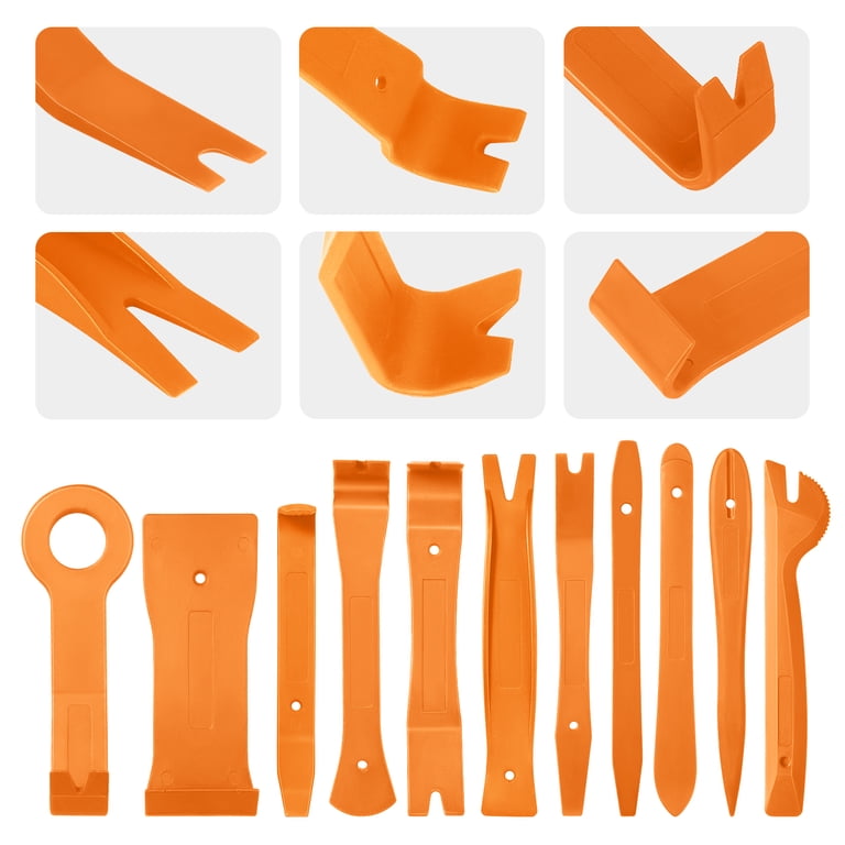 Set Di 12 Leve E Cunei Per Rimozione Pannelli Auto - Kit Attrezzi In PVC E Acciaio Per Smontaggio Carrozzerie E Clip - 3