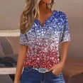 thumbnail image 1 of Puntoco top Con Botones Y Cuello En V Con Estampado Del Día De La Independencia Para Mujer, Color Blanco L, Regalo Para Mujer, 1 of 5