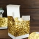 Efavormart 25 Pack | 2" Gold Sequin Glitter Mini Gift Boxes With White ...