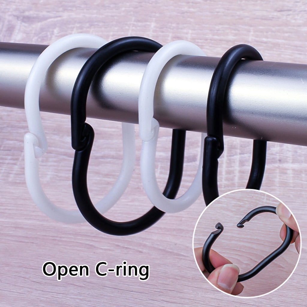 Oasiva Rusts Resistant Sliding Shower Curtain Rings Multipurpose Plastic Bathroom Hooks
