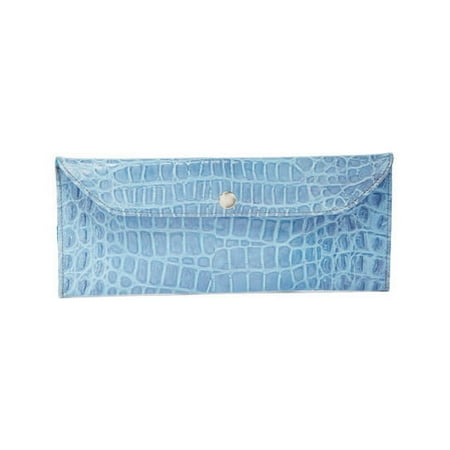 - Viva Bags Horn Croco Embossed Leather Envelope Clutch - Small