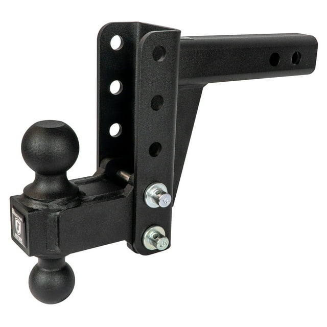 Bulletproof Hitches Trailer Hitch Ball Mount MD204 For 2 Inch Receiver; Lockable Lock Sold Separate; 14 000 Pound Gross Trailer Weight; Adjustable 4 Inch Drop/4 Inch Rise; Non Swivel; Non-Extendable