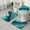 Teal Marble Gold, variant on Teal Marble Gold Wave Pattern Bathroom Rugs Sets 3 Piece,Toilet Cover Set,Absorbent Non Slip Bathroom Mats Sets with U-Shaped Contour Rug Toilet Rug Set