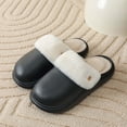thumbnail image 2 of Xfvqtps Unisex House Slippers Detachable Washable Button Fleece Lining Solid Color Soft Thick Sole Memory Foam Slip on Non-Slip Comfortable Cozy Indoor Warm Winter Fuzzy Slippers, 2 of 8