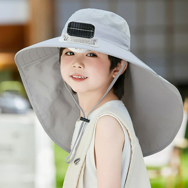 Langgg Solar Fan Cap Solution For Sun Protection And Cooling Comfort Waterproof Sunscreen Hat Men Summer blue