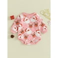 thumbnail image 2 of Wassery Baby Girls Christmas Clothes Infant Girls Romper Long Sleeve Santa Claus Print Bodysuits 3M 6M 12M 18M 24M Newborn Girls Fall Clothing, 2 of 9