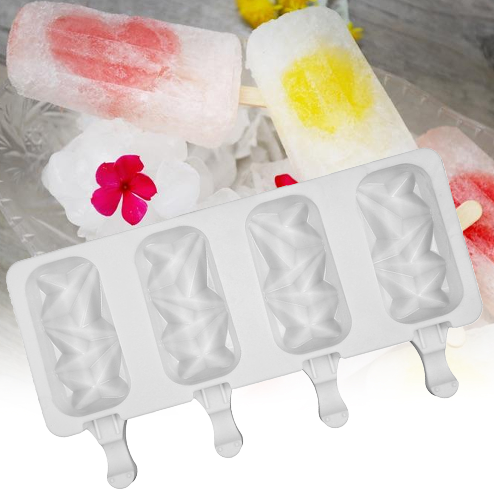 Zeus Ice Cream Mold Reusable DIY Making Silicone 4 Cavity Kitchen