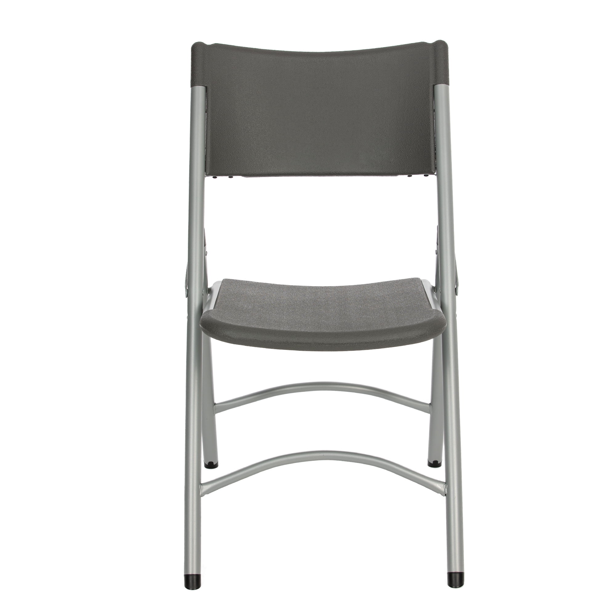 Hampden Furnishings Gwnyeth Collection Blow-Molded Plastic Folding Chair, Charcoal, Pack of 4