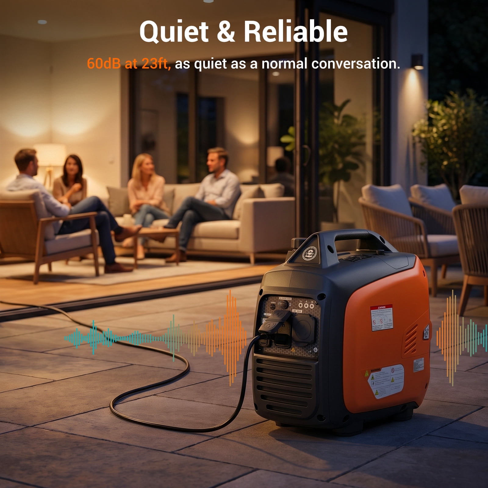 Efurden 4300W Portable Inverter Generator, Gas Generator for Outdoor Camping and Home Backup Use, Super Quiet Low Oil Shutdown, ECO Mode