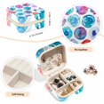 thumbnail image 4 of PhooArto Small Jewellery Box, Splash Circles Watercolor Pattern Portable Travel Mini Jewelry Case for Women Leather Ring Organizer, 4 of 5