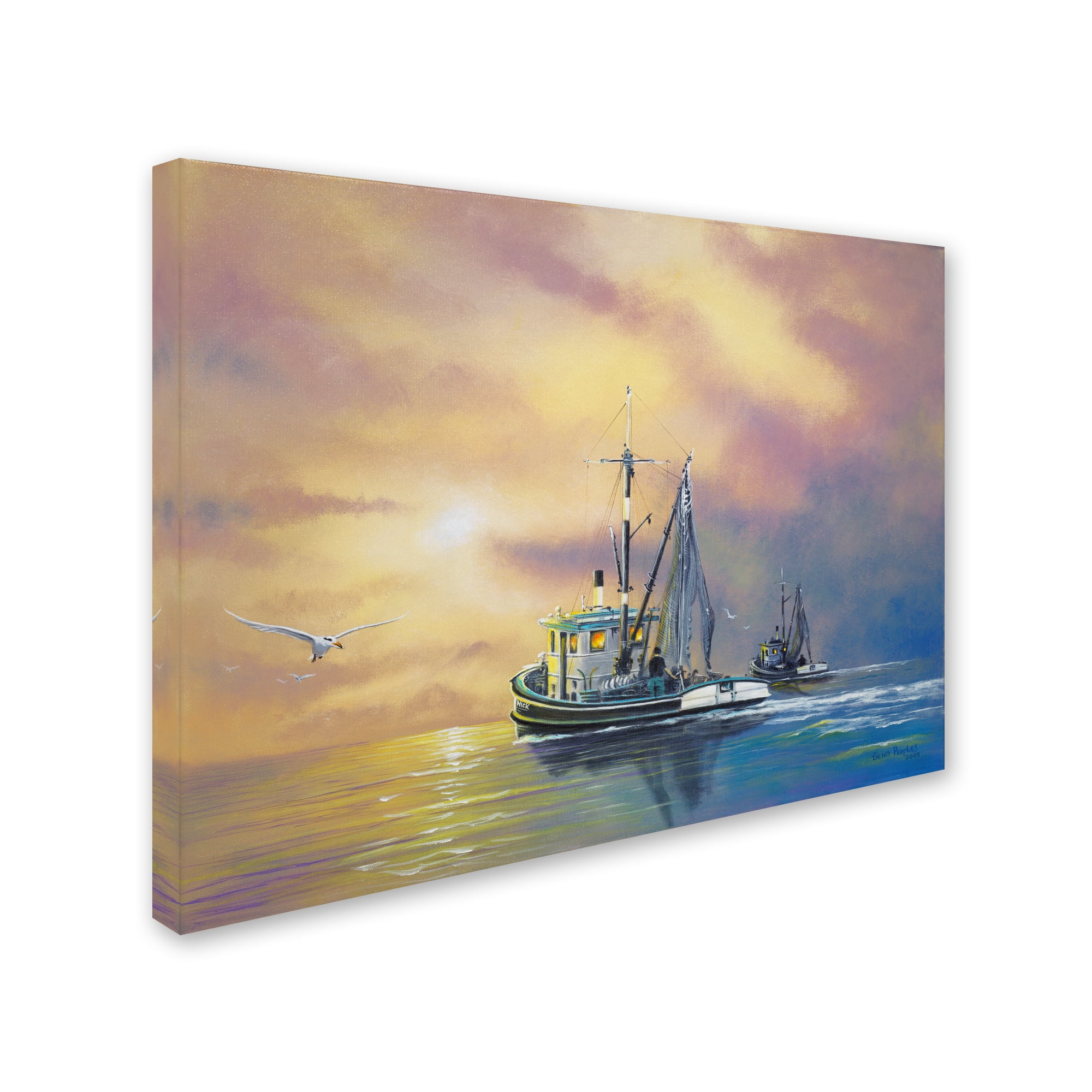 Trademark Fine Art 'Work On The Water' Canvas Art by Geno Peoples
