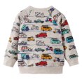 thumbnail image 3 of HWJAD Boy's Lightweight Sweatshirt Toddler Boys Cotton Long Sleeve Pullover Tops Kids Fall Winter Crewneck Shirt-Traffic Vehicle, 3 of 8