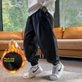 thumbnail image 3 of Pantalones Cargo con forro polar para niños, calzado, pantalones cálidos y cómodos, otoño/invierno, novedad de 2023, 3 of 4