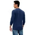 thumbnail image 4 of JWD Mens Henley Long Sleeve T-Shirt Cotton Casual Shirt US XX-Large Navy Blue, 4 of 4