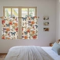 thumbnail image 4 of Spring Floral Tier Curtains, Colorful Vintage Botanical Butterfly Light Filtering Kitchen Curtains, 2Pcs Rod Pocket Half Window Treatments Panels for Sink Cafe Cabinet Basement 27.5x45 Inches, 4 of 9