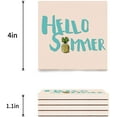 thumbnail image 3 of FMSHPON Hello Summer Hand Painted Pineapple Set of 6 Coaster for Drinks, Absorbent Ceramic Stone Coasters Cup Mat with Cork Base for Home Kitchen Room Coffee Table Bar Decor, 3 of 4