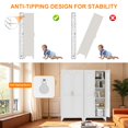 thumbnail image 6 of 70.87" Tall 2 Doors Wardrobe Closet,Metal Storage Cabinet with Doors and Adjustable Shelves,Suitable for Bedroom,Office,Laundry Room,White, 6 of 9