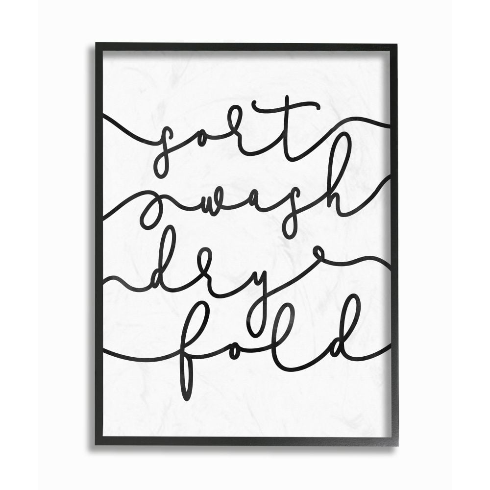 Multi-Color Stupell Industries White Wash and Dry Cursive Elegant Typography Black Framed Wall Art 16 x 20 Multi-Color Stupell Industries White Wash and Dry Cursive Elegant Typography Black Framed Wall Art 16 x 20