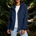 thumbnail image 2 of Fall Jackets for Women Waterproof Windbreaker Zip Up Hooded Outdoor Rain Jacket with Multi Pockets for Hiking Travel Workwear, 2 of 9