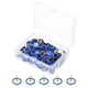 thumbnail image 1 of Pins de empuje redondeados Uxcell, 200 Pcs, tachuelas decorativas de plástico para corcho, imágenes, bricolaje para el hogar, oficina, azul, 1 of 6