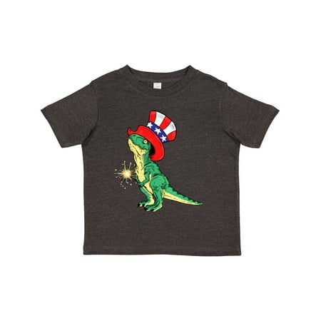 

Inktastic 4th of July Baby Rex in Uncle Sam Hat and Sparkler Gift Toddler Boy or Toddler Girl T-Shirt