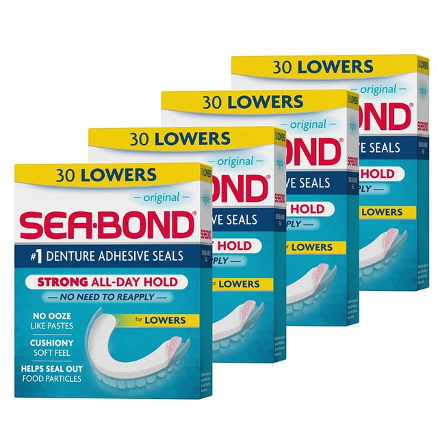 Sellos adhesivos para dentaduras postizas Sea Bond Secure Original Lowers 30 quilates