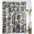 thumbnail image 2 of Black Vintage Floral Faux Linen Shower Curtain for Bathroom Decor - 210GSM Heavy Duty Modern Farmhouse Country Rustic Matisse Plants Botanical Shower Curtain Set with Hooks, 2 of 6